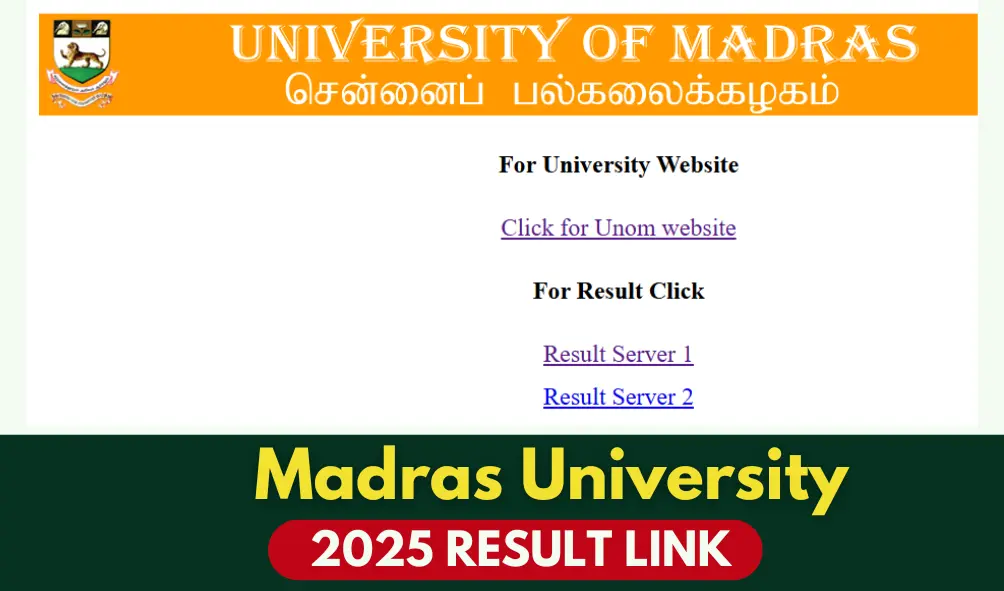 Madras University Result